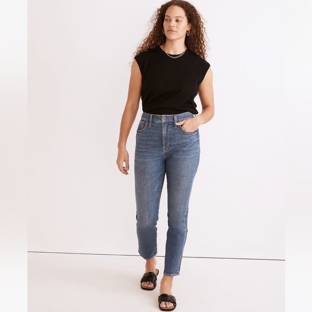 Madewell Blue The Perfect Vintage Denim High Rise Cotton Blend Jeans Sz 27 Tall